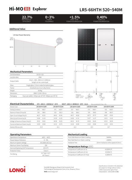 Солнечная панель 530 Вт Longi Solar LR5-66HTH-530M 566530 фото